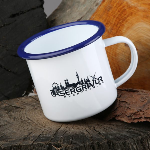 Emaille Tasse mit Logogravur – Bild 3