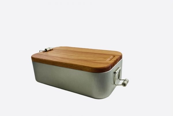 Lunchbox 02 mit Deckel aus Holz und Logo-Gravur (Edelstahl oder Weißblech) – Bild 5