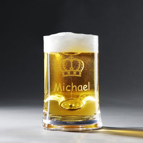 Bierkrug aus Glas mit Gravur – Bild 4