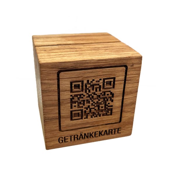 QR Code Würfel mit Lasergravur