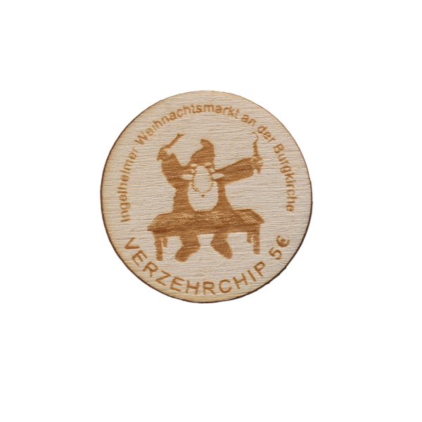 Pfandmarken aus Holz mit Logo- / Motivgravur – Bild 7
