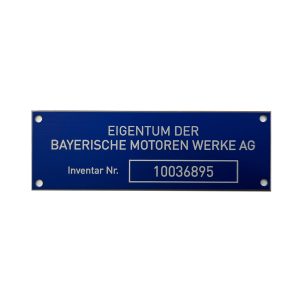 Beispiel Inventarschild